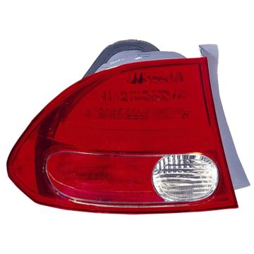 Tail Light Assembly Left On Body Lens/Housing for Honda Civic Hybrid 2006-2008