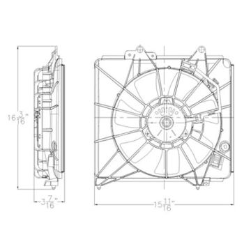 A/C Condenser Fan Assembly Motor/Blade/Shroud Assy for Honda Fit 2009-2014
