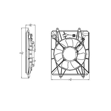 A/C Condenser Fan Assembly Motor/Blade/Shroud Assy for Honda CR-V 2015-2016