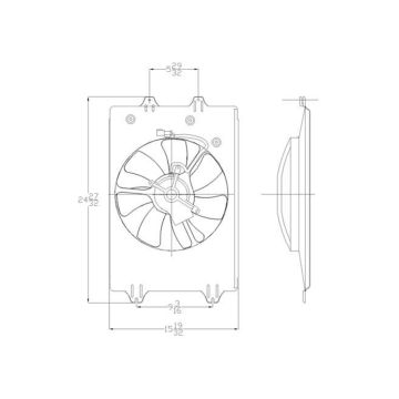 Engine Cooling Fan Assembly Right Motor/Blade/Shroud/Cover for Honda Ridgeline 2006-2008