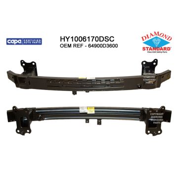 Bumper Cover Reinforcement Front w/o Pedestrian Recognition CAPA for Hyundai Tucson 2019-2021