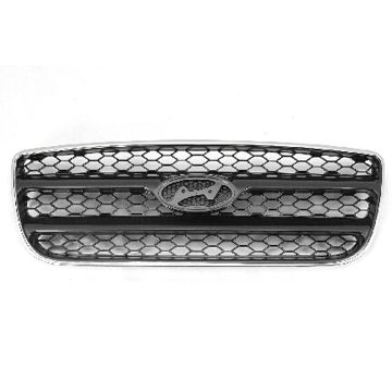 Grille Assembly Chrome Outer Ring CAPA for Hyundai Santa Fe GL SE GLS 2007-2009