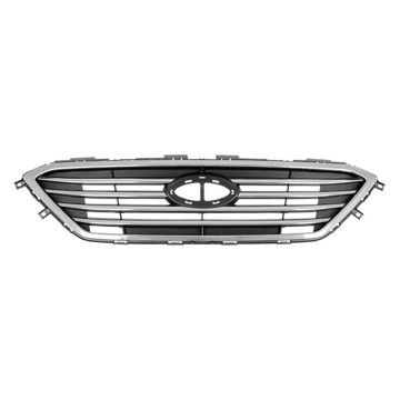 Grille Assembly Standard Type w/o Auto Cruise w/Chrome Molding Silver for Hyundai Sonata 2015-2017