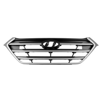 Grille Assembly w/o Pedestrian Recognition Black/Chrome for Hyundai Tucson 2016-2017