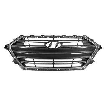 Grille Assembly w/o Auto Cruise Chrome USA Built for Hyundai Elantra Sedan 2017-2018