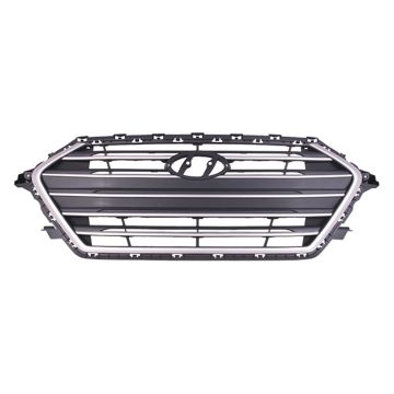 Grille Assembly Silver USA Built CAPA for Hyundai Elantra Sedan 2017-2018