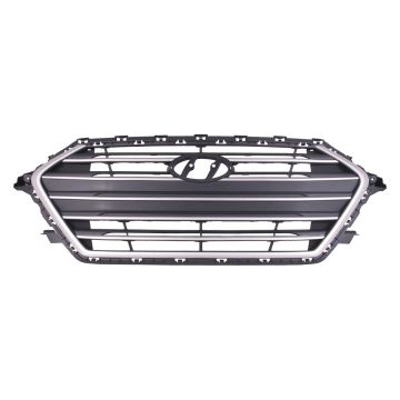 Grille Assembly Silver USA Built CAPA for Hyundai Elantra Sedan 2017-2018