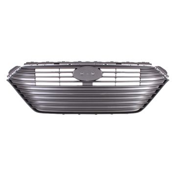 Grille Assembly w/o Intelligent Cruise Control Silver/Gray CAPA for Hyundai Ioniq 2017-2019