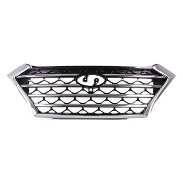 Grille Assembly w/Front View Camera Chrome Trim for Hyundai Tucson 2019-2021