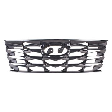 Grille Assembly Dark Chrome CAPA for Hyundai Tucson Luxury Hybrid Luxury Plug-In Hybrid Preferred SEL 2022-2024