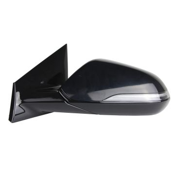 Door Mirror Assembly Left Heated w/Blind Spot Detection w/o Memory w/Signal Lamp Gloss Black for Hyundai Sonata 2018-2019