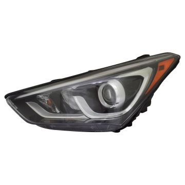 Headlight Assembly Composite Left Halogen Projector Type w/LED Accent for Hyundai Santa Fe Sport 2017-2018