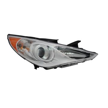 Headlight Assembly Composite Right Halogen Type 1 White Bezel for Hyundai Sonata GLS 2011-2014