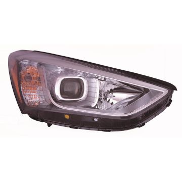 Headlight Assembly Composite Right 7 Seat Halogen CAPA for Hyundai Santa Fe Limited GLS 2013-2016