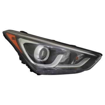 Headlight Assembly Composite Right Halogen Projector Type w/LED Accent for Hyundai Santa Fe Sport 2017-2018