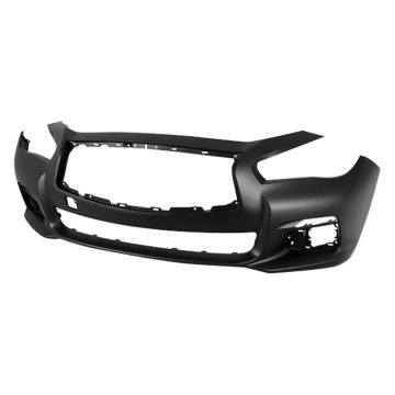Bumper Cover Front w/o Object Sensors Primed for INFINITI Q50 Base Premium 2014-2017