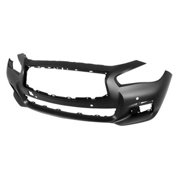 Bumper Cover Front w/Object Sensors Primed CAPA for INFINITI Q50 Base Premium 2014-2017