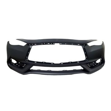 Bumper Cover Front w/o Object Sensors Primed CAPA for INFINITI Q60 2017-2022