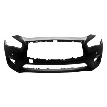Bumper Cover Front w/Object Sensors Primed for INFINITI Q50 Pure Luxe Hybrid Luxe Hybrid 2018-2023