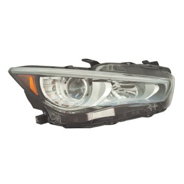 Headlight Assembly Composite Right w/o Adaptive Headlamps CAPA for INFINITI Q50 2018-2023