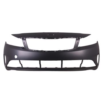 Bumper Cover Front w/o Park Assist Primed CAPA for Kia Forte Sedan 2017-2018
