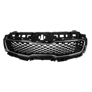 Grille Assembly w/o Pre-Collision System Gloss Black w/Chrome Frame for Kia Sportage 2017-2019