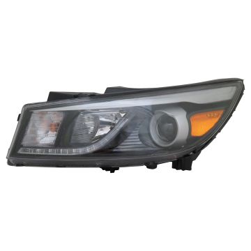 Headlight Assembly Composite Left Halogen w/Jeweled LED Driver Running Lamp CAPA for Kia Sedona SX SXL SX Limited 2015-2018