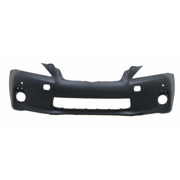 Bumper Cover Front w/o F Sport Pkg w/Parking Aid Sensors w/o Headlamp Washer Primed CAPA for Lexus CT200h 2011-2013