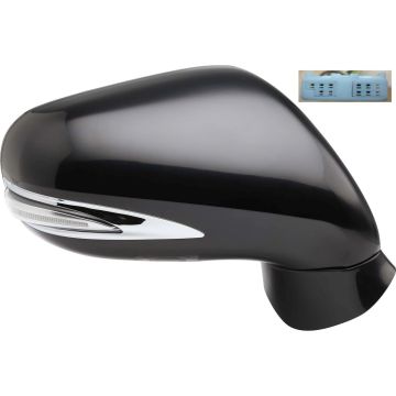 Door Mirror Assembly Right Power w/Signal Lamp w/Puddle Lamp w/o Luxury/Sport Pkg for Lexus IS250 2009-2013