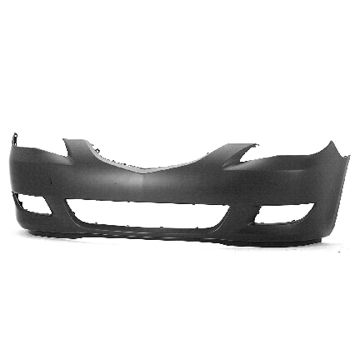 Bumper Cover Front Standard Type w/Fog Lamps Primed CAPA for Mazda 3 Sedan 2004-2006