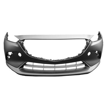Bumper Cover Front w/o Chrome Molding Smooth Upper/Textured Center & Lower Primed CAPA for Mazda CX-3 2016-2022