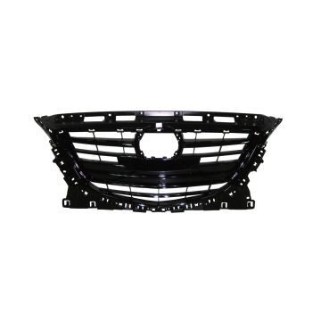 Grille Assembly w/Collision Warning Gloss Black Japan Built for Mazda 3 2014-2016