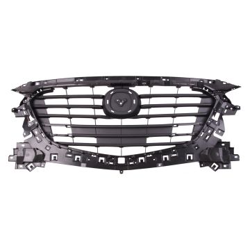Grille Assembly Matte Black Mexico Built CAPA for Mazda 3 Sedan Hatchback 2017-2018