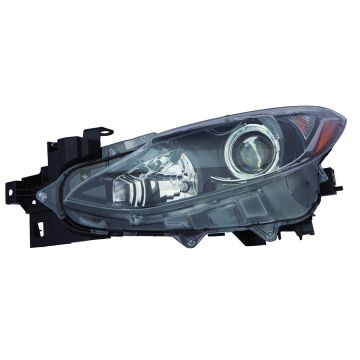 Headlight Assembly Composite Left Halogen CAPA for Mazda 3 2014-2016