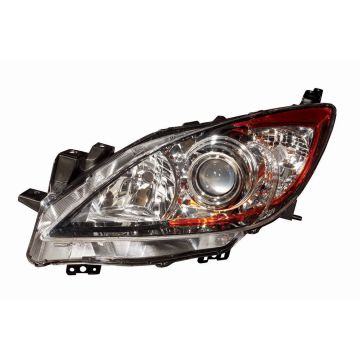 Headlight Lens Housing Left Halogen CAPA for Mazda 3 2010-2013