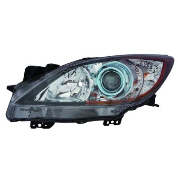 Headlight Lens Housing Left Halogen CAPA for Mazda 3 2012-2013