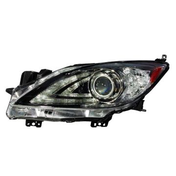 Headlight Lens Housing Left HID w/o Auto Level Control w/DRL for Mazda 3 Sedan Hatchback 2010-2013