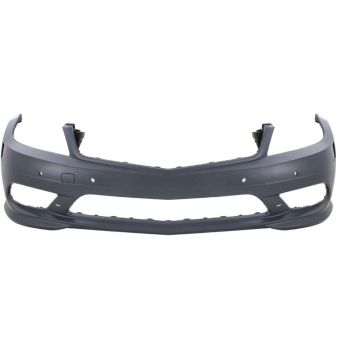 Bumper Cover Front W204 w/AMG Styling Pkg w/o Headlamp Washers w/Parktronic w/DRL Primed for Mercedes-Benz C230 C250 C300 C350