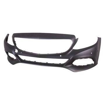Bumper Cover Front W205/C205 w/o AMG w/o Luxury w/o Sport Pkg w/o Surround View w/Active Park Primed for Mercedes-Benz C300 Sedan Coupe 2015-2017