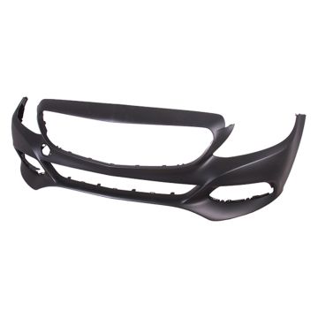 Bumper Cover Front W205/C205 w/o AMG w/o Luxury w/o Sport Pkg w/Surround View w/o Active Park Primed CAPA for Mercedes-Benz C300 Sedan Coupe 2015-2019