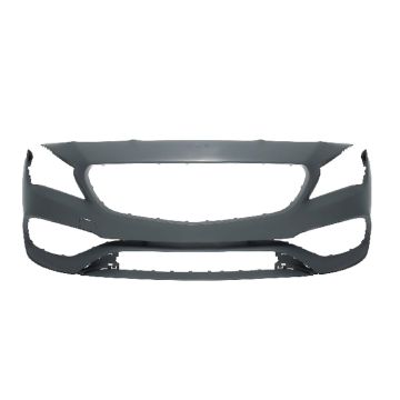 Bumper Cover Front C117 w/Aero Pkg w/o Active Park Assist Primed CAPA for Mercedes-Benz CLA45 AMG 2017-2019