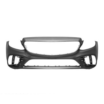 Bumper Cover Front A205/C205/W205/S205 w/AMG Styling Pkg w/o Sur View w/o Active Park Assist Primed for Mercedes-Benz C300 Convertible Coupe Wagon Sedan 2019-2023