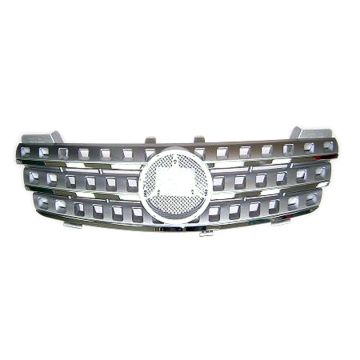 Grille Assembly w/o AMG Styling Pkg w/o Sport Pkg Brilliant Silver for Mercedes-Benz ML320 ML350 ML500 ML550
