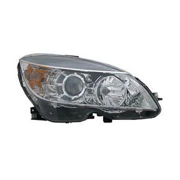 Headlight Assembly Composite Right W204 Halogen From 2-9-07 Chrome Bezel for Mercedes-Benz C230 C250 C300 C350 C63 AMG