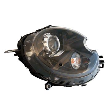 Headlight Assembly Composite Right R59 Bi-Xenon w/Black Housing w/Yellow Turn Indicator w/o Adaptive Headlamps for Mini Cooper 2007-2015