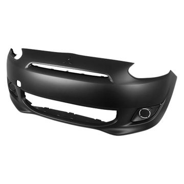 Bumper Cover Front w/o Fog Lamps Primed CAPA for Mitsubishi Mirage DE 2014-2015