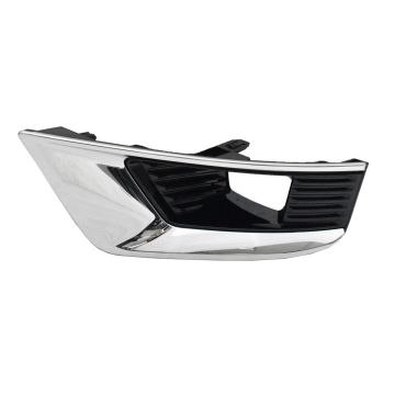 Bumper Insert Front Left Fog Lamp Bezel w/Fog Lamps Gloss Black/Chrome for Nissan Armada S SL Platinum SV 2021-2023