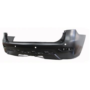 Bumper Cover Rear w/Object Sensors w/Towing Hitch Textured Lower Primed CAPA for Nissan Pathfinder 2013-2016