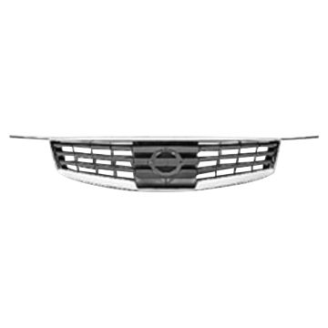 Grille Assembly Silver-Black w/Chrome Frame for Nissan Maxima 2007-2008