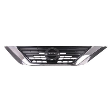 Grille Assembly w/Chrome Molding Silver Gray CAPA for Nissan Altima Sedan 2016-2018
